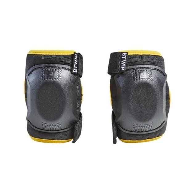 one-size-cycling-elbow-and-knee-protectors-set-3-6-years-yellow-btwin-8650737-2.jpg One Size Cycling Elbow and Knee Protectors Set 3-6 Years - Yellow